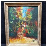 Benoit Signed Original Oil Painting Abstract Fores