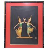 Vintage Framed Siam Thai Dancer Print R72
