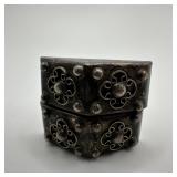 Vintage Mexico Silver Ornate Floral and Stud Motif