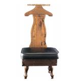 Vintage Butlers Chair With Leather Seat & Comp