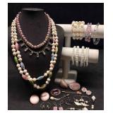 23pc Pastel Mid Century Meadow Costume Jewelry Col