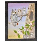 Great Horned Owl and Hatchlings by Karl Karalus