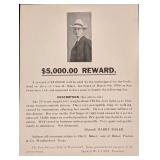 Wanted Poster "For The Body, Dead Or Alive Of Chas