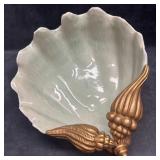 Decorative Shell Form Seashell Ceramic Bowl with G