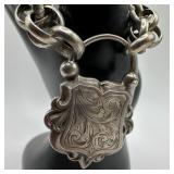 Victorian Style Hollow Silver Link Bracelet Q71 Pa