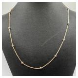 Sterling Rope Chain Necklace With Round Beads