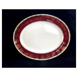 Fine Porcelain Crown Ducal Platter in Burgundy