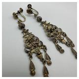 Intricate Vermeil Sterling Filigree Dangle Screw B