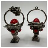 Twisted Rope Handle Intricate Lantern Style Red Co