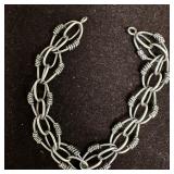 Etruscan Revival Style Silver Rope Motif Link Brac