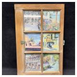 Decorative Art Window Pane Distressed Wooden Pictu