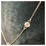 CN 925 Sterling Silver Faux Diamond Necklace N78