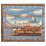 Large Framed Huntington Print On Canvas Folk Art