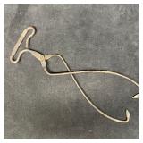 Antique Forged Iron Blacksmith Tongs with T-Handle