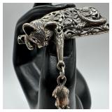Jezlaine 925 Sterling Filigree Cat with Dangling M