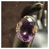Amethyst Faceted Oval Stone Setting 14K White Gold