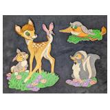 Vintage Disney Bambi Pressed Cardboard 3 Set Wall