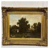 Frans Keelhoff Cottage by the Stream Dutch 19th Ce