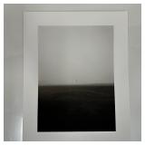 Foggy Golf Course Fairway Scene Black and White Mi