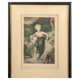 1800s Thomas Lawrence Etching "A Child With A Kid"