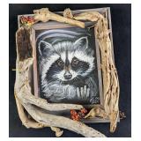 Original Acrylic On Panel Faye Silver Raccoon Art