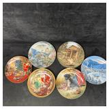 Six Collector Plates Winter and Animal Home Scenes