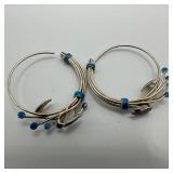 Floral Abstract Design Blue and Purple Enamel Ster