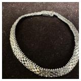 14K White Gold Woven Link Bracelet IG USA