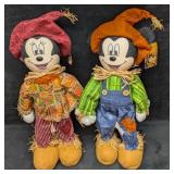 2 Disney Mickey & Minnie Mouse Scarecrow Greeters