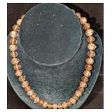 Vintage Italian Murano Art Gold Glass Bead Necklac