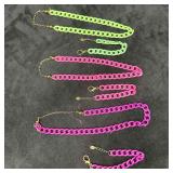 Alexa Rae Green Purple Pink Chunky Chain Bracelet