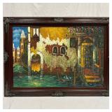 James Cole Original Oil Painting Venetian Canal Sc