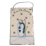 Festive Christmas Holiday Snowman Let It Snow Slat
