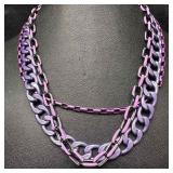 Melania Clara Alexa Rae Purple Metallic Chain Asso