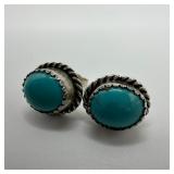 Southwestern Rope Style Turquoise Sterling Silver