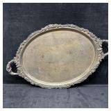 Vintage Wallace Silver Plate Oval Serving Tray Bar