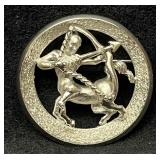 Vintage Signed Silver Tone Crown Trifari Sagittari