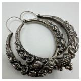 Ethnic Tribal Style Repousse and Floral Design Sil