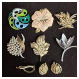 Crown Trifari Costume Jewelry Brooch and Clip Earr