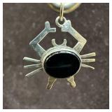 WRE Sterling Black Onyx Crab Pendant