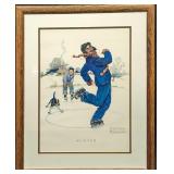 Vintage Framed Norman Rockwell Winter Print.