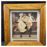 Vintage 3D Relief Wall Art Diner Counter Scene in