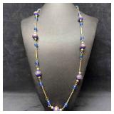 Murano Venetian Art Glass Lamp Work Bead Blue Bead