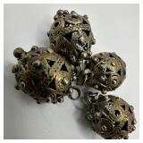 Silver Filigree Ball Charms Openwork Patterns Gran