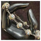 Sterling Silver Rhinestone Accent Bracelet F9