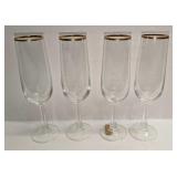 4 German Crystal Clear Industries Wine Glasses B