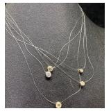 14k Clasp CZ "Floater" Necklaces