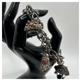 Natural Stone Setting Fob Charm Bracelet Silver Et