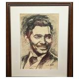 Framed Clark Gable Sketch Print