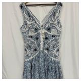 Anthropologie Women Sleeveless Embroidered Blue an